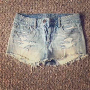High waisted jean shorts